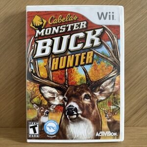 Nintendo Wii Monster Buck Game Hunting Cabela's Complete W Manual Hunting Deer
